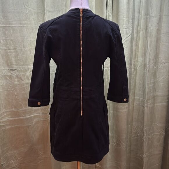 Pierre Balmain black denim buttoned mini dress, US4 - Picture 8 of 11